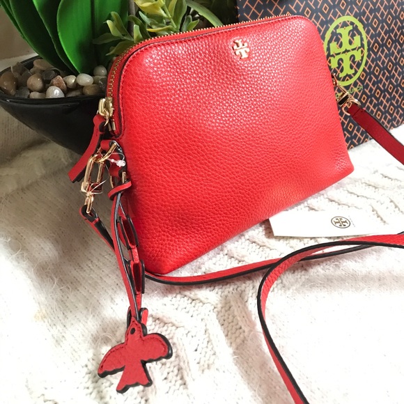 $250 Tory Burch Peace Pebbled Crossbody - Picture 1 of 8